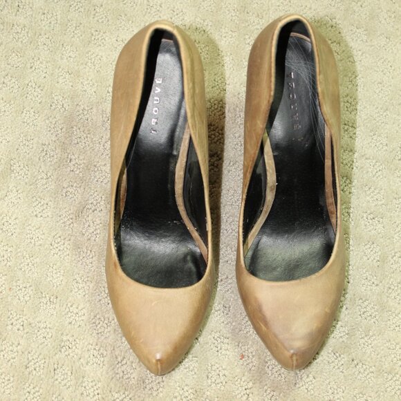 Trouve Tristen Wm Size 8.5M Brown Taupe 5.25" Stacked Cone Heels - Picture 2 of 6
